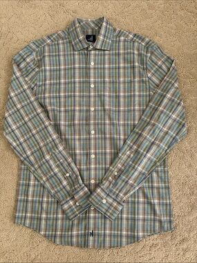 Johnnie-O Plaid Button-Down Shirt - Blue & Green